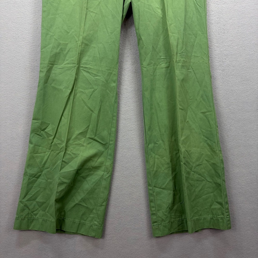J.Crew Trousers Womens 12 Bright Green Wide Baggy Cotton Blend Chino Pants NEW - Picture 6 of 13